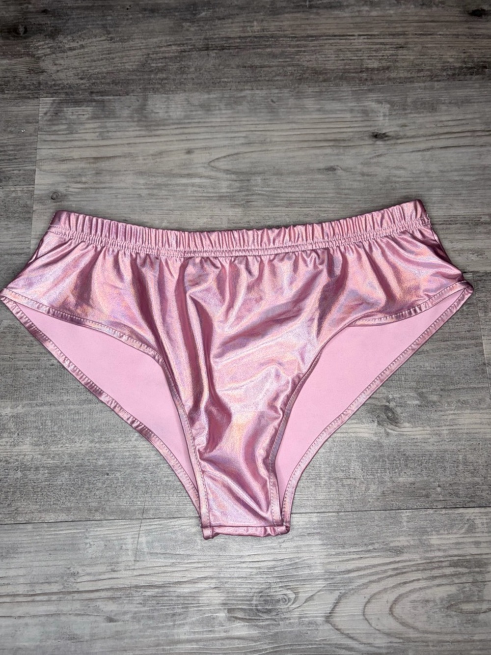 metallic pink rave shorts
